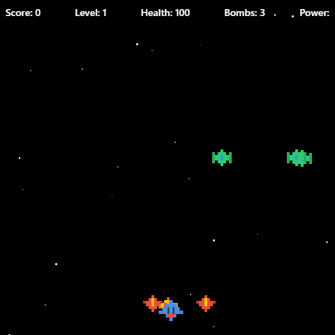 だるまと赤べこのシューティングゲームの画面